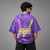 Purple Pink Tie-Dye Yellow Graffiti Five-Sleeve T-Shirt