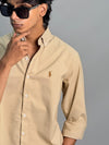 PLAIN SHIRT [POLY LYCRA,CREAM]