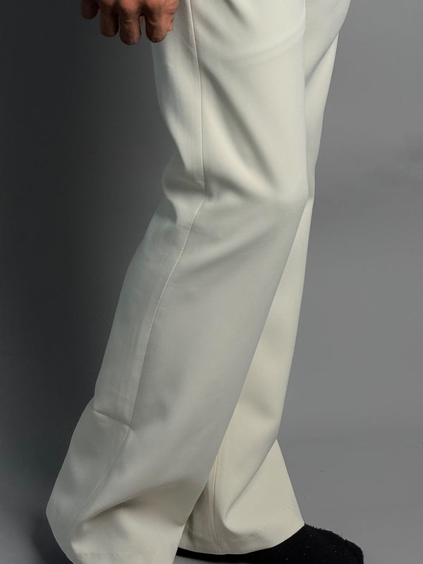 Cream Formal Semi Bootcut Pants