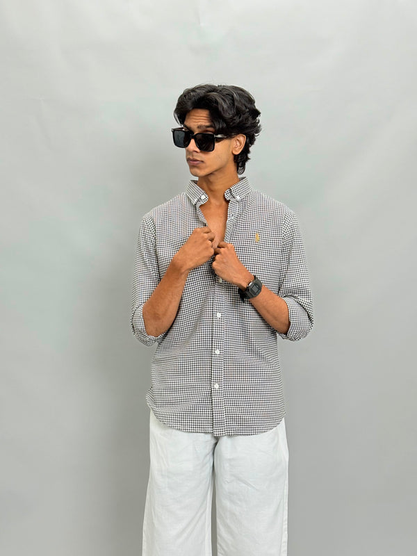 MICRO CHECKS SHIRTS [COFFEE BROWN]