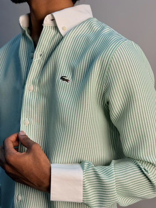Green & White Stripe Shirt