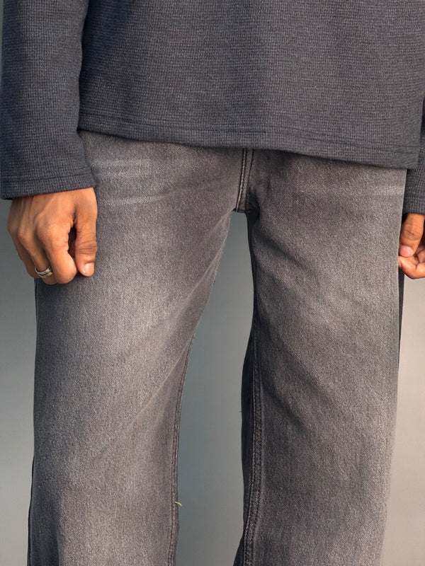 Semi Baggy Charcoal Jeans