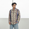 Purple Beige Pink Floral Abstract Full-Sleeve Shirt