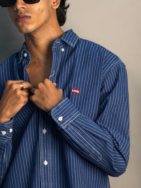 Denim Stripes Shirt [Dark Blue]