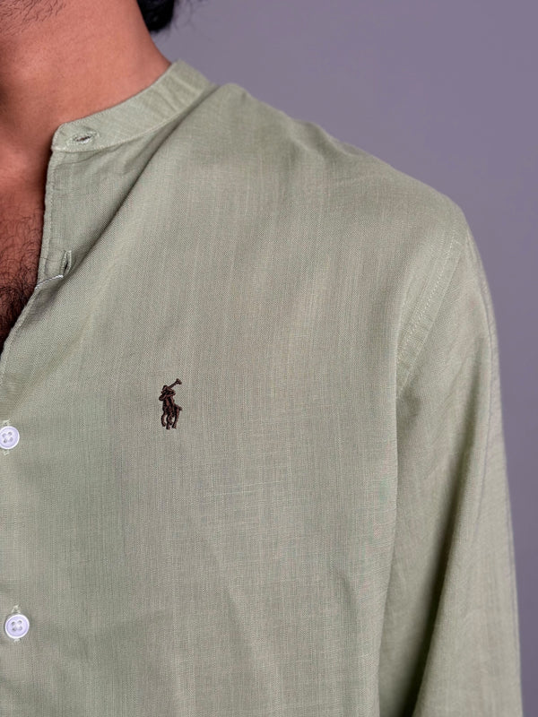 Light Green Chinese Collar Shirt