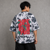 Black White Tie-Dye Red Graphic T-Shirt
