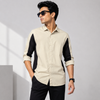 Sage Green Black Color-Block Full-Sleeve Shirt