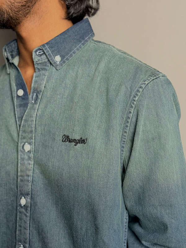 Sage Blue Denim Shirt