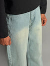Light Green Double-Shade Baggy Jeans