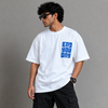 White Blue Graphic Oversized T-Shirt