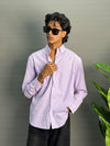 Purple Microchecks With Stars Shirt