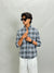 Faded Blue-Brown Checked Shirt