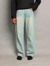 Light Green Double-Shade Baggy Jeans